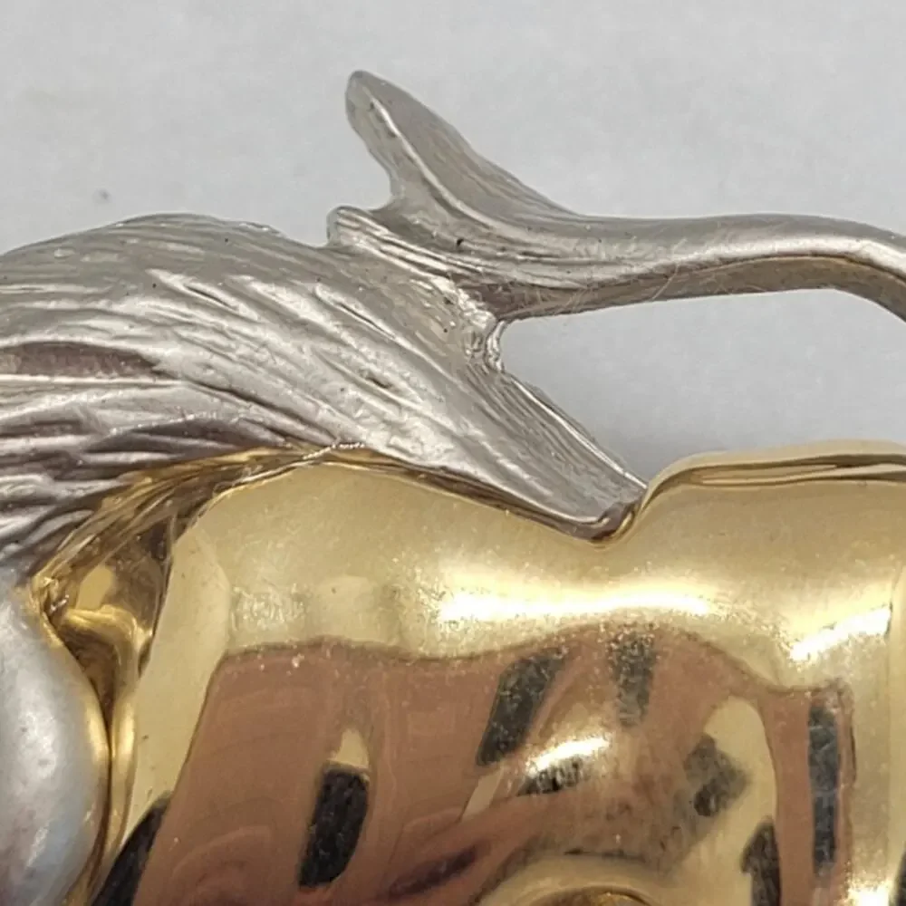 Taurus Bull Brooch Gold‎ Silver Zodiac Pin Angel Vintage Statement